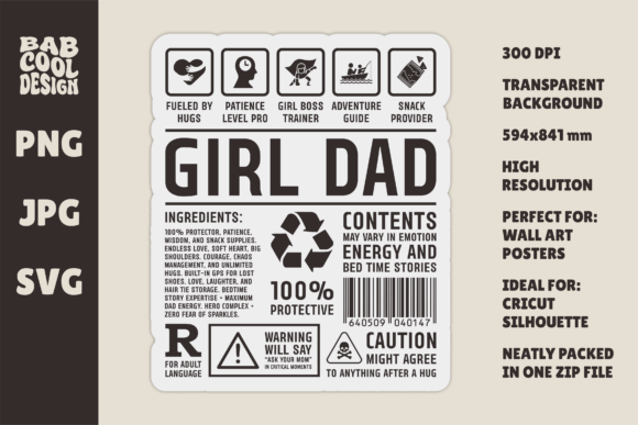 Girl Dad Gift Poster Graphics for Bloggers and Designers