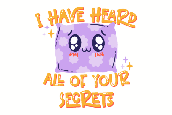 Kawaii Pillow Secret Keeper Graphics for Bloggers and Designers