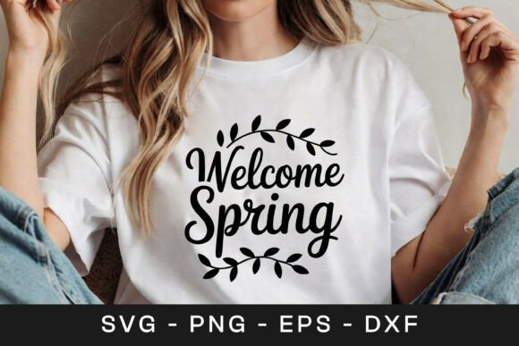 Welcome Spring Floral SVG Graphics for Crafts and Designers